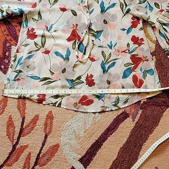 Sheer Floral Print Blouse - Picture 13 of 13